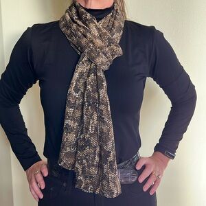 Maggy London Brown and Tan Snake Print Scarf